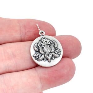 Silver Tone Lotus Pendant | Alex and Ani Peace Petals 2016 | Spiritual Jewelry